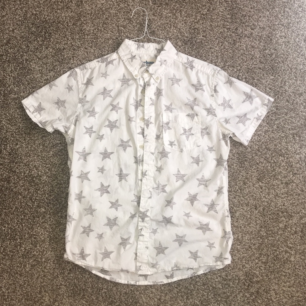 Short-Sleeved White Button-Up